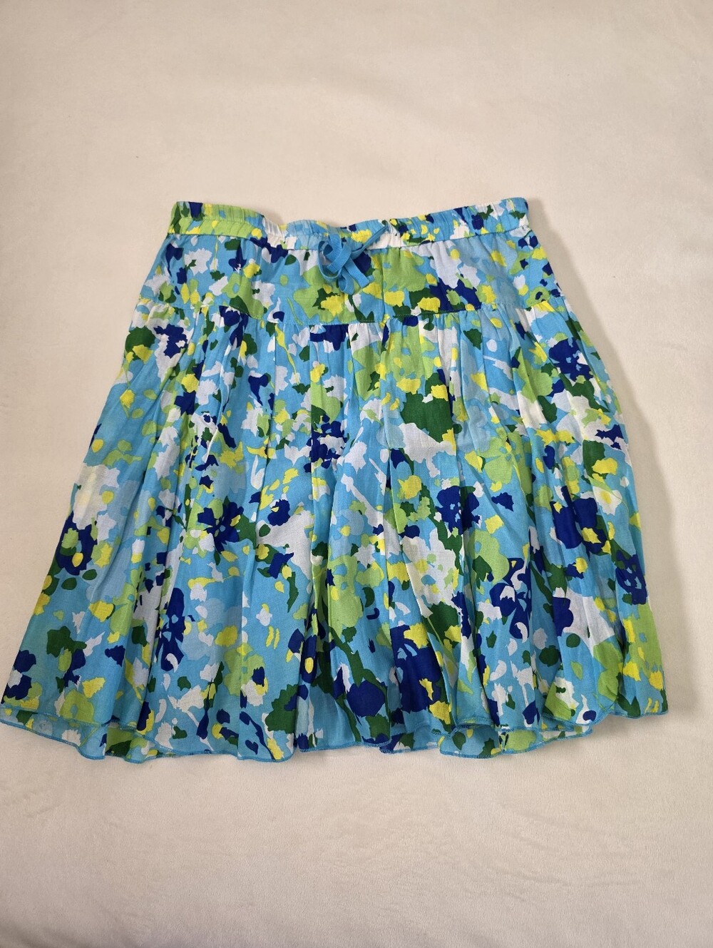 Old Navy Blue & Green Floral Skirt